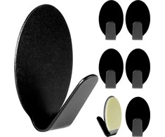 Storage Solutions Klijuojami kabliukai 3x2 cm 6 vnt. plienas juoda
