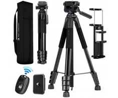 Stovas K&amp;F Concept S254A3 su galvute BV01 ir laikikliu telefonui – juodas [produkto kodas: KF4965]