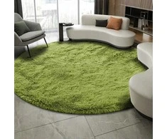 Strado Šaggy apvalus kilimas Strado 140x140 GreenGrass (Žalia) universalus