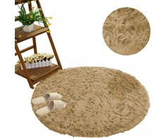 Strado Apvalus kilimėlis Shaggy 100x100 CappuccinoCamel (šviesiai ruda)