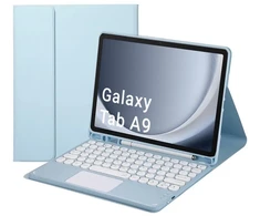 Strado Dėklas su „Bluetooth“ klaviatūra ir jutikliniu skydeliu, skirtas „Samsung Galaxy Tab A9 8.7 CFX110“ (mėlynas)