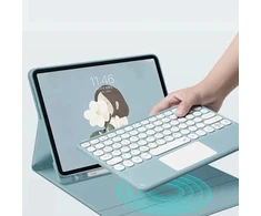 Strado Dėklas su „Bluetooth“ klaviatūra ir jutikliniu skydeliu, skirtas „Samsung Galaxy Tab A9 8.7 CFX110“ (mėlynas)