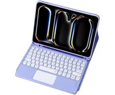 Strado Dėklas su klaviatūra Bluetooth touchpad do iPad Pro 11 Gen5 (Violetinė)