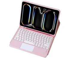 Strado Dėklas su klaviatūra Bluetooth touchpad do iPad Pro 11 Gen5 (Rožinė)
