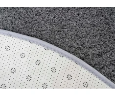 Strado Apvalus kilimas Alpaca 300x300 cm, pilkas – pliušinis, minkštas svetainei ir miegamajam