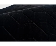 Strado Apvalus kilimas Rabbit 140 cm, juodas – pliušinis, minkštas svetainei ir miegamajam