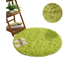 Strado Shaggy apvalios kilimas Strado 100x100 GreenGrass (žalia) universalus