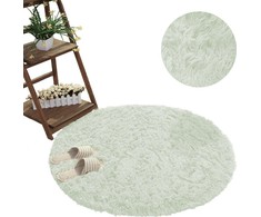 Strado Šaggy apvalus kilimas Strado 140x140 WhiteLime (Baltas Lime) Universal