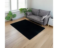 Strado Kilimas Rabbit 120x170 cm, juodas – minkštas, malonus liesti, skirtas svetainei ir miegamajam