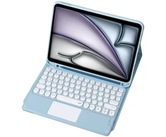 Strado „iPad Air 13 Gen6“ „Bluetooth“ klaviatūros dėklas su jutikliniu skydeliu (mėlynas)