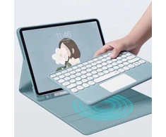 Strado „iPad Air 13 Gen6“ „Bluetooth“ klaviatūros dėklas su jutikliniu skydeliu (mėlynas)