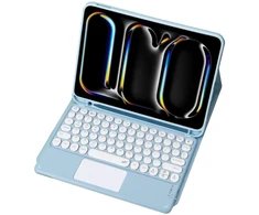 Strado „iPad Pro 13 Gen5“ „Bluetooth“ klaviatūros dėklas su jutikliniu skydeliu (mėlynas)