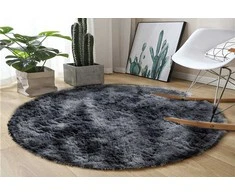 Strado Ombre Shaggy kilimas 80x80 cm tamsiai pilka