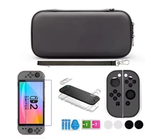Strado XXL rinkinys „Dėklas“ skirtas „Nintendo Switch 2“ 2025 su 2x stiklu, 2x apsauginiu dangteliu, 4x užmaunamaisiais dangteliais (DNNS2SET)