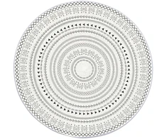 Strado Apvalus kilimas NOVO modernus orientalistinis raštas svetainei Zenith 90x90 cm