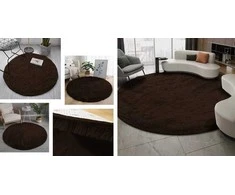 Strado Šaggy apvalus kilimas Strado 120x120 Tamsioji Kava (Tamsiai ruda)