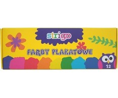 Strigo Plakatų Dažai: 12 Spalvų, 20ml Kiekvienas