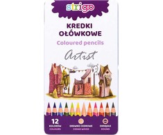Apvalūs pieštukai 12 spalvų Strigo