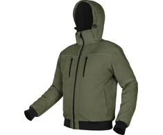 Neo Tools Striukė OUTDOOR pašiltinta striukė su gobtuvu, žalia, M dydis