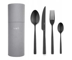 Verlo 24-piece cutlery set with tube, Su Juodas