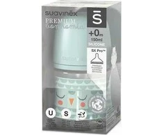 Suavinex 307832-BUTELIS 150ML/FIZIOLOGINIS čiulptukas SX PRO LĖTOS TEKO/PELĖDOS SKONIO/BONHOMIA