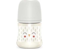 Suavinex 307833-Buteliukas 150ML/SMOCZEK FIZJOLOGICZNY SX PRO WOLNY PRZEPŁYW/SOWA BEŻOWA/BONHOMIA