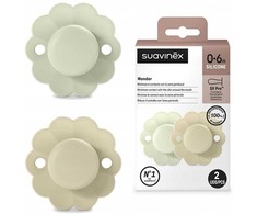 Suavinex SUAVINEX - 308405-SMOCZEK FIZJOLOGICZNY SX PRO SILIKONOWY 2SZT/0-6M/AQUA-WGRAY/WONDER