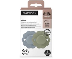 Suavinex SUAVINEX - 308408-SMOCZEK FIZJOLOGICZNY SX PRO SILIKONOWY 2SZT/6-18M/LAKE-Žalias/WONDER