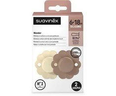 Suavinex SUAVINEX - 308410-PHYSIOLOGICAL čiulptukas SX PRO silikoninis 2 vnt./6-18 mėn./PILKAS-UMBRINIS/WONDER