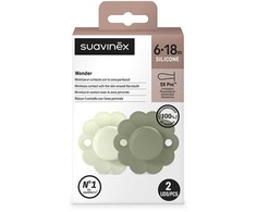 Suavinex SUAVINEX - 308411-SMOCZEK FIZJOLOGICZNY SX PRO SILIKONOWY 2SZT/6-18M/AQUA-Žalias/WONDER