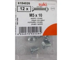 Varžtai Suki, DIN963, M5 x 10 mm, ZN, 12 vnt.