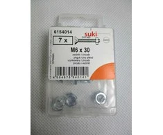 Varžtai Suki, DIN963, M6 x 30 mm, ZN, 7 vnt.