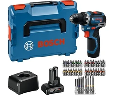 Suktuvas - gręžtuvas Bosch Powertools Suktuvas - gręžtuvas akumuliatorinė GSR 12V-32 Professional, 12Volt (mėlyna/juoda, akumulator litowo-jonowy 2,0Ah + 4,0Ah, 40-częściowy komplektas akcesoriów, L-BOXX) (06019N7005)