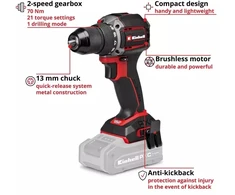 EINHELL suktuvas TP-CD 18/70-C Li BL-be akumuliatoriaus ir kroviklio