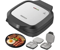 Sumuštinių keptuvas Elektrinis grilis Webber Daugiafunkcis grilis skrudintuvas 1200W Dual Cook 180 keraminis Inox (05MB3)