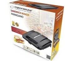 Sumuštinių keptuvas Sumuštinių Keptuvė - Esperanza PARMIGIANO 1000W 4-Sumuštinių Nesvylančio Juoda