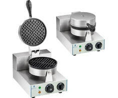 Royal Catering Vaflinė apvalus vienvietis TEFLON vaflis, kurio skersmuo 18,5 cm