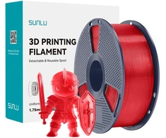 Sunlu PLA+ Filament (Transparent Raudona)