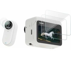 SunnyLife Stiklinis objektyvo dangtelis + ekranas 2 viename, skirtas Insta360 Go 3 I Action Pod / Ist-bhm587-2