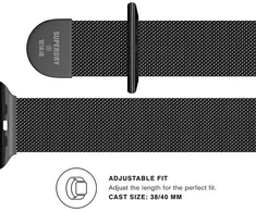 Išmaniojo laikrodžio Apple Watch metalinis dirželis, Juodos spalvos, 38/40/41mmmm