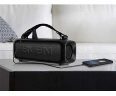 Garsiakalbis 2.0 nešiojamas SVEN PS-235, juodas (12W, TWS, ), galia 2x6W (RMS), Bluetooth, FM, USB, ličio 1500mA*h