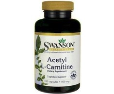 Acetyl L-Karnitinas, Swanson, 500mg, 100 kapsulių
