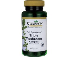 Trijų grybų kompleksas Triple Mushroom, Swanson, 600mg, 60 kapsulių