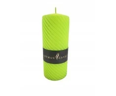 Mondex Candle CAROLINE MAT didelis cilindras 7x7x17,5cm parafinas šviesiai žalia