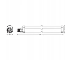 Lubinis šviestuvas Osram ŠVIEST DRĖG ATS EXTRUSION 150CM 50W840