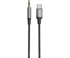 „Swissten Audio Adapteris“ tekstilinis USB-C - 3,5 mm lizdo kabelis, 1,5 m