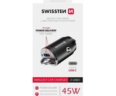 Swissten įkroviklis Swissten 20111900 įkroviklis mobiliesiems įrenginiams Universalus juodas cigarečių žiebtuvėlis greito įkrovimo automatinis
