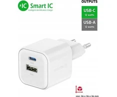 „Swissten“ kelioninis įkroviklis 12 W USB-C / USB-A