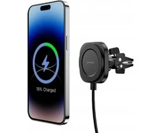 „Swissten Magstick“ kompaktiškas magnetinis automobilio laikiklis su belaidžiu įkrovikliu 15 W/7,5 W (suderinamas su „Magsafe“)