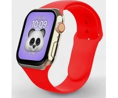 Swissten Išmaniojo laikrodžio Apple 1/2/3/4/5/6/SE silikoninis dirželis, Raudonos spalvos, 42/44mm